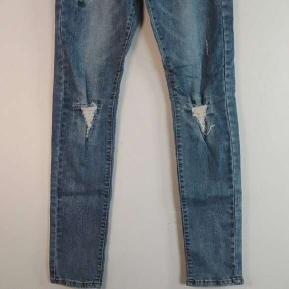 PUBLIC SUPPLY CO. New York Blue Skinny Jeans Distressed Details Men's Size 30/32 - Picture 5 of 7